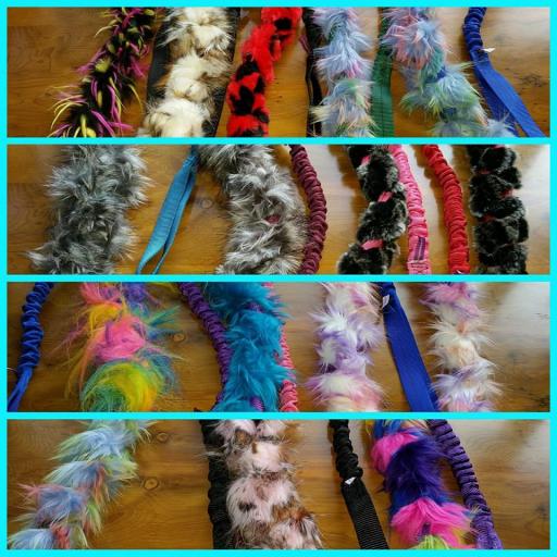 Fleece plaits, with webbing and bungee handles